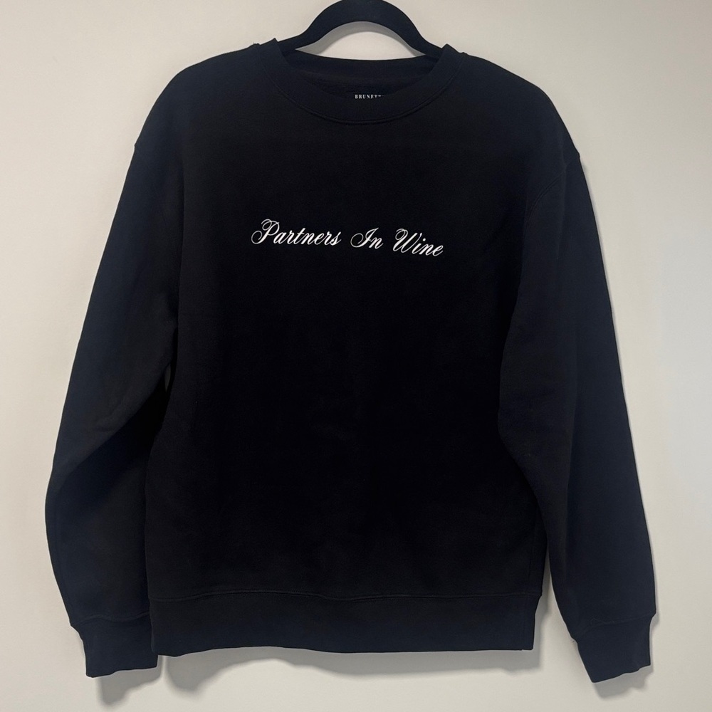 Brunette The Label Black 'Partners In Wine' Sweatshirt